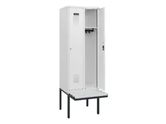 locker met bank,HxBxD 1950x600x815mm,2vak,vak B 300mm,cilinderslot
