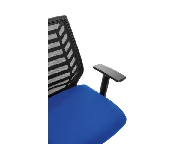 Bureaustoel,Synchroonmech.,M. Armleuningen,Zitting Schuimstof Blauw