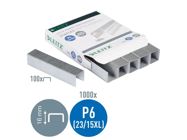 Agrafes Leitz 23/15 XL galvanisé 1000 Pcs