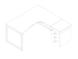 Bureauset Bureau Staand Ladeblok Rechts 730x1600x1650mm Wit