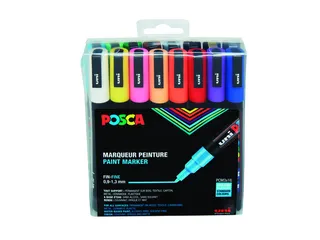 Verfstift Posca PC3M Fijne punt 0,9-1,3mm 16 standaard kleuren assorti - 1