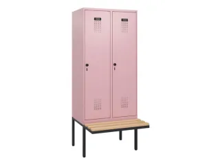 locker met bank,HxBxD 1950x800x815mm,2vak,vak B 400mm,draaigrendel - 2