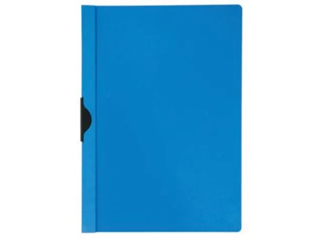 Klemmap PP Met Metalen Clip A4 30 Vel Transparant Blauw