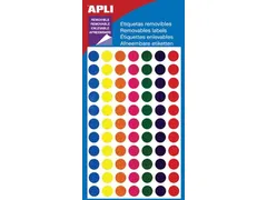 Apli Verwijderbare Etiketten Cirkel Ø8mm assorti 308 Stuks