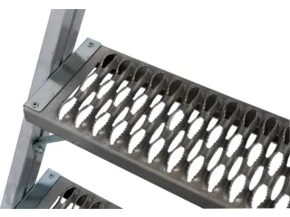 bordestrap,verrijdbaar,bordes H 1,95m,2x8treden m. R13-laag,aluminium - 4