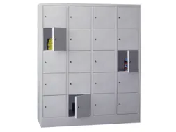 lockerkast,HxBxD 1850x1200x500mm,4x5vakken,RAL7035,front RAL7016