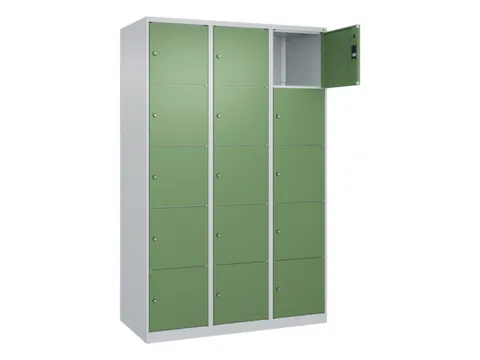 lockerkast,HxBxD 1850x1200x500mm,3x5vakken,vak B 400mm,cil.-slot