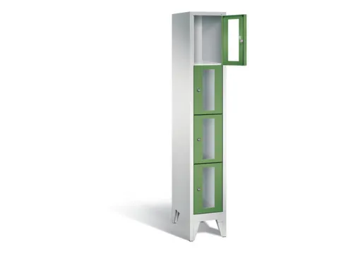 lockerkast 1850x320x500mm 1x4 vakken Cilinderslot Poten, RAL6011