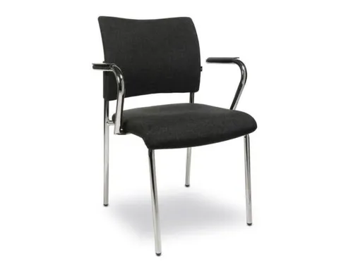 Bezoekersstoel Armleuningen Antraciet Stof Zitting 430x480x450mm