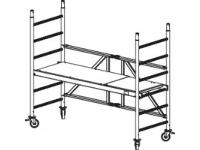 échafaudage pliable,H de travail 2,9m,échafaudage H 1,8m