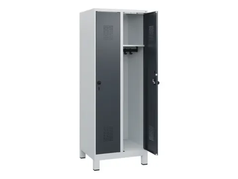 schoollocker,HxBxD 1630x600x500mm,2vak,vak B 300mm,draaigrendel,voeten