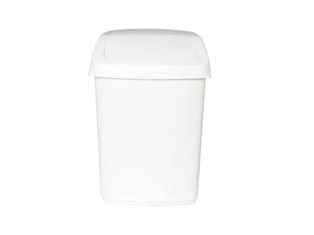 Afvalbak Met Swing Deksel 25 Liter Wit
