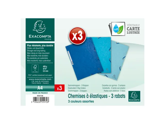 Pk3 Elastomap glansk art.3klep A4 Oceaan