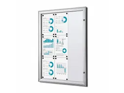 Vergrendelbaar Muurvitrine Indoor/Outdoor Brandwerend 9xA4 Zilver