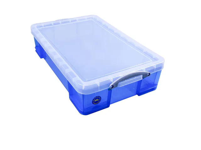 Opbergbox Really Useful 33 liter 710x440x165mm transparant blauw