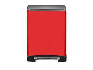 E-Cube recycling pedaalemmer Rood Mat RVS 28+18 Liter - 3