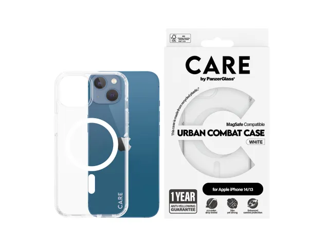 PanzerGlass CARE by Urban Combat Case Transparent w. White MagSa