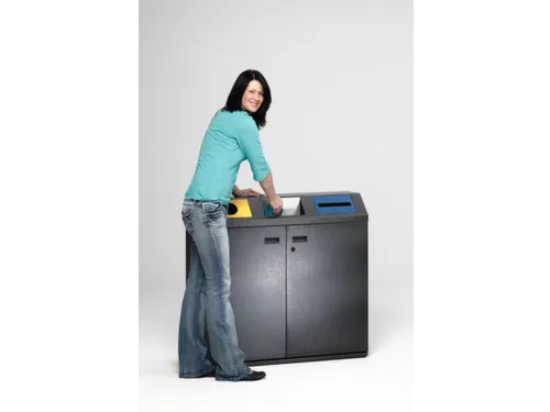 Afvalverzamelstation Zilver 3x80 Liter Ral1023/Zilverkleurig/ral5010