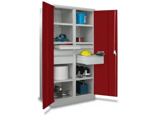 systeemkast,HxBxD 1950x1040x630mm,6xStalen bodem,RAL7035,front RAL3000