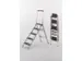 Veiligheids-vouwtrap Aluminium H 1150mm 5treden Beugel Rubberen Laag