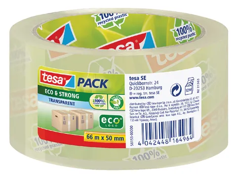 Verpakkingstape Tesapack Eco & Strong 50mmx66m Transparant PP