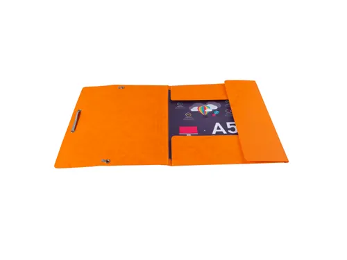 Elastomap 3 kleppen glanskarton 400gm² schoolformaat 17x22cm Assorti