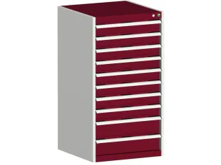 ladekast HxBxD 1200x650x650mm 10laden RAL7035 front RAL3004 - 2