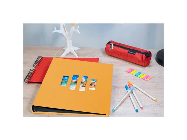 Fotoalb boek 60p zw. 29x32 MILANO Oranje