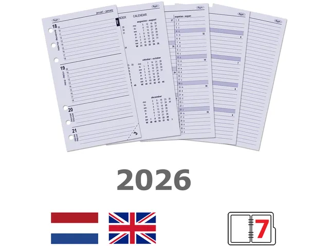 Agendavulling 2026 Kalpa Personal 7dagen/2pagina's