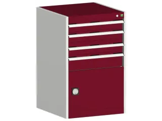 ladekast HxBxD 1000x650x650mm 4laden romp RAL7035 front RAL3004 - 1