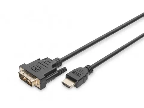 HDMI-adapterkabel type A-DVI (18+1) St/St 2m Full HD zwart