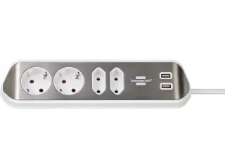 Stekkerdoos Brennenstuhl bureau Estilo 4 voudig inclusief 2 USB 2 m - 1