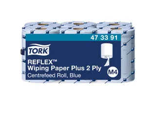 Poetspapier Tork M4 Reflex Plus Advanced 2-laags 450 vel blauw 473391 - 1