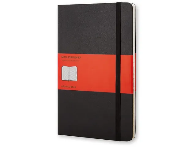 Adresboek Moleskine Large 130x210mm hard cover lijn zwart