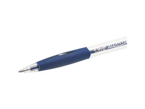 Balpen Bic Atlantis classic grip clic medium blauw 30+6 Gratis
