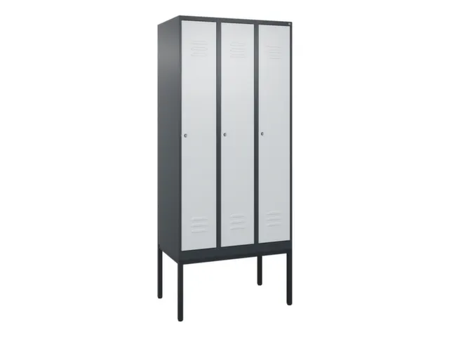 locker,HxBxD 2120x900x500mm,3vak,vak B 300mm,cil.-slot,voetonderstel