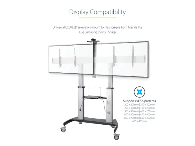 Dual TV Standaard op Wielen voor 37-60 Inch VESA TV's