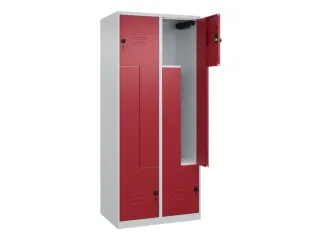 Z-garderobekast,HxBxD 1850x800x500mm,vak B 200/400mm,draaigrendel - 2