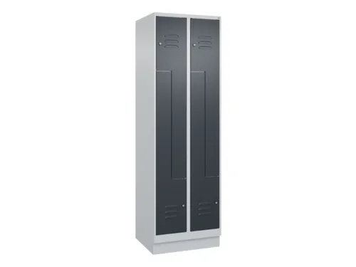 Z-garderobekast,HxBxD 1950x600x500mm,vak B 150/300mm,cil.-slot,sokkel