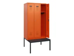 locker met bank,HxBxD 1950x900x815mm,3vak,vak B 300mm,cilinderslot
