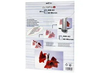 9180 Olympia Lamineerhoezen A3 80 micron 25 vel 473x320x6mm - 1