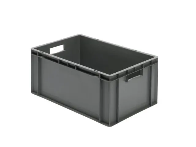 Euronorm-stapelbak 51l 270x600x400mm Wanden/bodem Gesloten Grijs