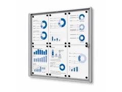 Vitrinekast Mededelingenbord Indoor Economy 6xA4 Zilver