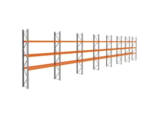 palletstelling,basis+6xaanbouw,HxBxD 3990x19700x750mm,vakl. 3000kg - 1
