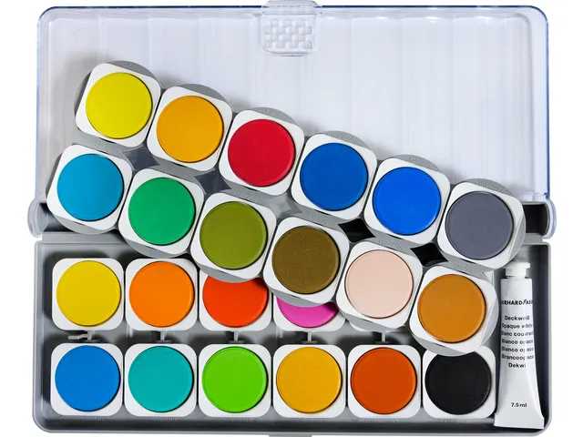 Verfdoos Eberhard Faber Winner 24 kleuren waterverf incl. mengpalet