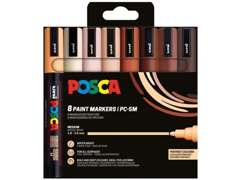 Uni Posca paintmarker PC-5M 18 - 25 mm ronde 8 stuks