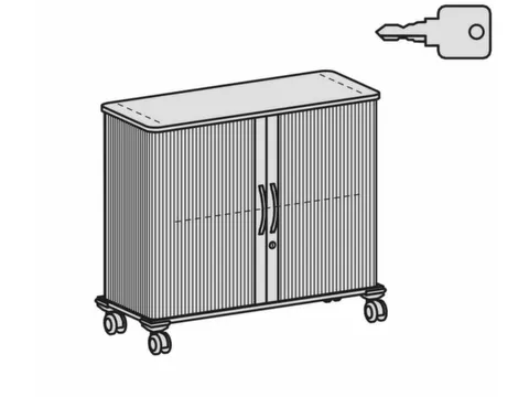 jaloeziedeurkast HxBxD 878x1000x400mm 1xhouten vloer romp onyxgrijs