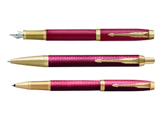 Balpen Parker IM Premium Red Lacquer GT Medium Blauwe inkt - 6