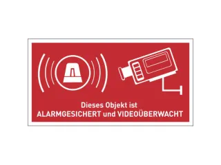 waarschuwingsetiket,Object met alarm en videobewaking beveiligd,PVC - 1