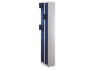 lockerkast,HxBxD 1950x485x250mm,2x11vakken,cil.-slot,RAL5010 - 1